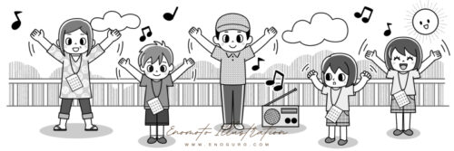ラジオ体操イラスト／榎本はいほ